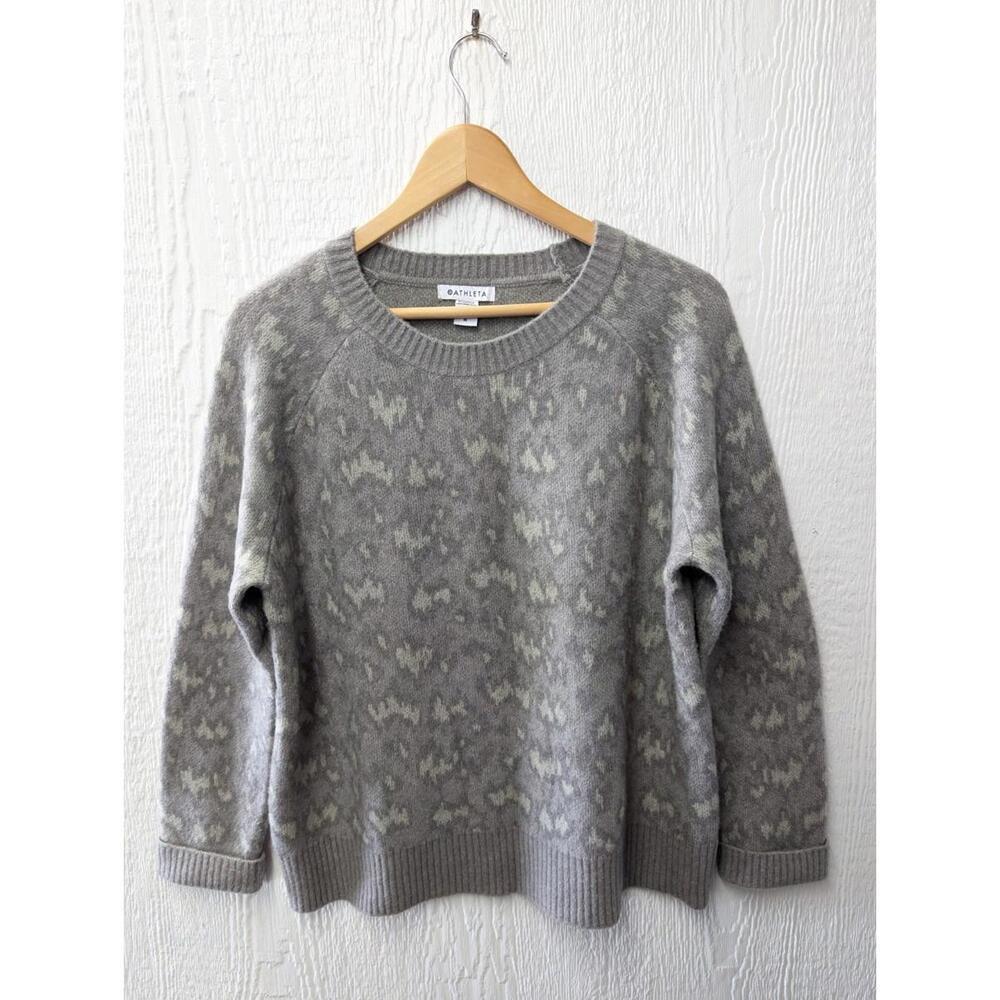 Athleta Merino Wool Blend Hawthorn Animal Print Sweater Women's Size Medium